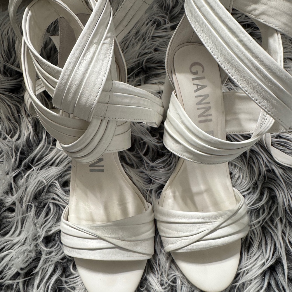 Gianni Bini White Strappy High Heels